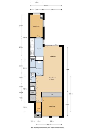Floorplan - Ruyschstraat 70H, 1091 CE Amsterdam